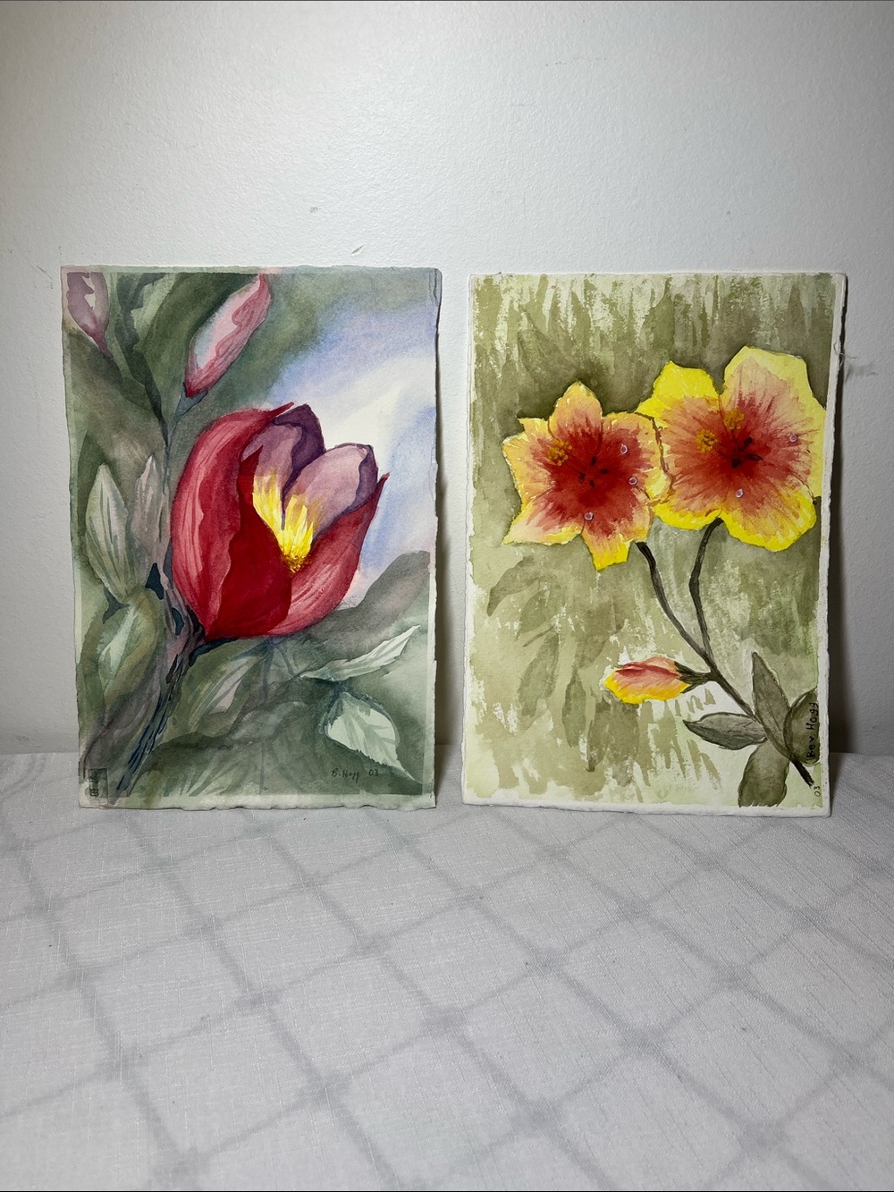 Original Hand-Painted Floral Watercolor Art Set - Red & Yellow
Vintage ‘03